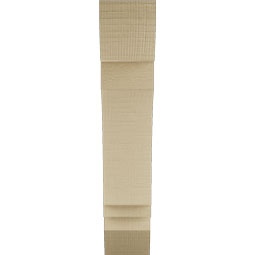 Ekena Millwork - BKTUR035X14X18IMP06RCPR - Timberthane Faux Wood Imperial Style Bracket, Slat Ends, 3 1/2"W x 14"D x 18"H, Primed Tan