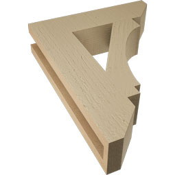 Ekena Millwork - BKTUR035X14X18IMP06RCPR - Timberthane Faux Wood Imperial Style Bracket, Slat Ends, 3 1/2"W x 14"D x 18"H, Primed Tan