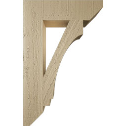 Ekena Millwork - BKTUR035X14X22IMP06RCPR - Timberthane Faux Wood Imperial Style Bracket, Slat Ends, 3 1/2"W x 14"D x 22"H, Primed Tan