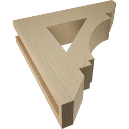 Ekena Millwork - BKTUR035X16X16IMP06RCPR - Timberthane Faux Wood Imperial Style Bracket, Slat Ends, 3 1/2"W x 16"D x 16"H, Primed Tan