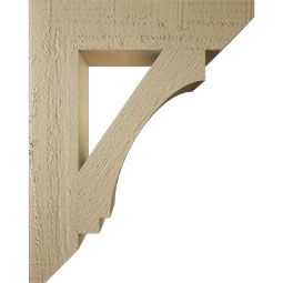Ekena Millwork - BKTUR035X16X20IMP06RCPR - Timberthane Faux Wood Imperial Style Bracket, Slat Ends, 3 1/2"W x 16"D x 20"H, Primed Tan