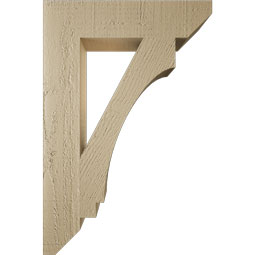 Ekena Millwork - BKTUR035X16X24IMP06RCPR - Timberthane Faux Wood Imperial Style Bracket, Slat Ends, 3 1/2"W x 16"D x 24"H, Primed Tan