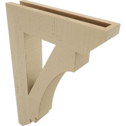 Ekena Millwork - BKTUR035X16X24IMP06RCPR - Timberthane Faux Wood Imperial Style Bracket, Slat Ends, 3 1/2"W x 16"D x 24"H, Primed Tan