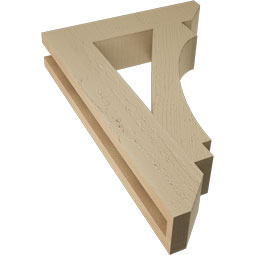 Ekena Millwork - BKTUR035X16X24IMP06RCPR - Timberthane Faux Wood Imperial Style Bracket, Slat Ends, 3 1/2"W x 16"D x 24"H, Primed Tan