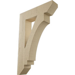 Ekena Millwork - BKTUR035X16X24IMP06RCPR - Timberthane Faux Wood Imperial Style Bracket, Slat Ends, 3 1/2"W x 16"D x 24"H, Primed Tan