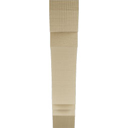 Ekena Millwork - BKTUR035X18X18IMP06RCPR - Timberthane Faux Wood Imperial Style Bracket, Slat Ends, 3 1/2"W x 18"D x 18"H, Primed Tan
