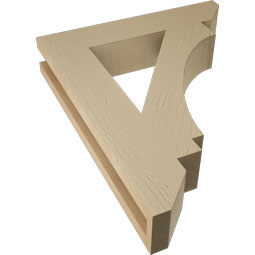 Ekena Millwork - BKTUR035X18X22IMP06RCPR - Timberthane Faux Wood Imperial Style Bracket, Slat Ends, 3 1/2"W x 18"D x 22"H, Primed Tan
