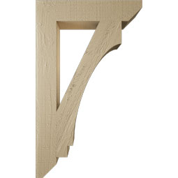 Ekena Millwork - BKTUR035X18X30IMP06RCPR - Timberthane Faux Wood Imperial Style Bracket, Slat Ends, 3 1/2"W x 18"D x 30"H, Primed Tan