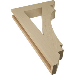 Ekena Millwork - BKTUR035X18X30IMP06RCPR - Timberthane Faux Wood Imperial Style Bracket, Slat Ends, 3 1/2"W x 18"D x 30"H, Primed Tan