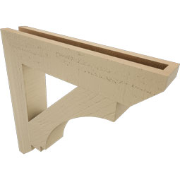 Ekena Millwork - BKTUR035X20X20IMP06RCPR - Timberthane Faux Wood Imperial Style Bracket, Slat Ends, 3 1/2"W x 20"D x 20"H, Primed Tan