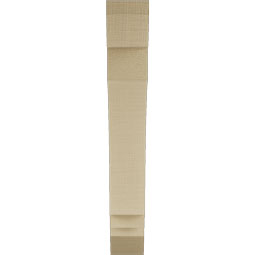 Ekena Millwork - BKTUR035X20X24IMP06RCPR - Timberthane Faux Wood Imperial Style Bracket, Slat Ends, 3 1/2"W x 20"D x 24"H, Primed Tan