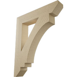 Ekena Millwork - BKTUR035X20X24IMP06RCPR - Timberthane Faux Wood Imperial Style Bracket, Slat Ends, 3 1/2"W x 20"D x 24"H, Primed Tan