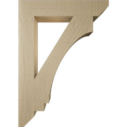 Ekena Millwork - BKTUR035X20X28IMP06RCPR - Timberthane Faux Wood Imperial Style Bracket, Slat Ends, 3 1/2"W x 20"D x 28"H, Primed Tan