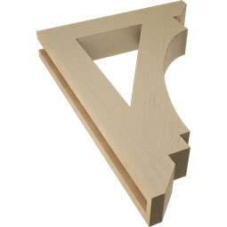 Ekena Millwork - BKTUR035X20X28IMP06RCPR - Timberthane Faux Wood Imperial Style Bracket, Slat Ends, 3 1/2"W x 20"D x 28"H, Primed Tan