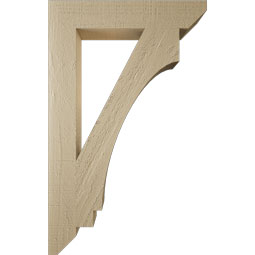 Ekena Millwork - BKTUR035X20X32IMP06RCPR - Timberthane Faux Wood Imperial Style Bracket, Slat Ends, 3 1/2"W x 20"D x 32"H, Primed Tan