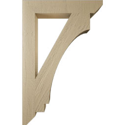 Ekena Millwork - BKTUR035X22X34IMP06RCPR - Timberthane Faux Wood Imperial Style Bracket, Slat Ends, 3 1/2"W x 22"D x 34"H, Primed Tan