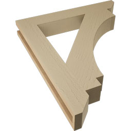Ekena Millwork - BKTUR035X24X28IMP06RCPR - Timberthane Faux Wood Imperial Style Bracket, Slat Ends, 3 1/2"W x 24"D x 28"H, Primed Tan