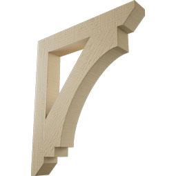 Ekena Millwork - BKTUR035X24X28IMP06RCPR - Timberthane Faux Wood Imperial Style Bracket, Slat Ends, 3 1/2"W x 24"D x 28"H, Primed Tan