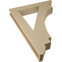 Ekena Millwork - BKTUR035X24X32IMP06RCPR - Timberthane Faux Wood Imperial Style Bracket, Slat Ends, 3 1/2"W x 24"D x 32"H, Primed Tan