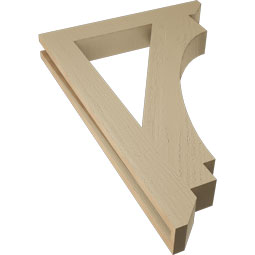 Ekena Millwork - BKTUR035X24X36IMP06RCPR - Timberthane Faux Wood Imperial Style Bracket, Slat Ends, 3 1/2"W x 24"D x 36"H, Primed Tan
