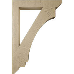 Ekena Millwork - BKTUR035X26X38IMP06RCPR - Timberthane Faux Wood Imperial Style Bracket, Slat Ends, 3 1/2"W x 26"D x 38"H, Primed Tan