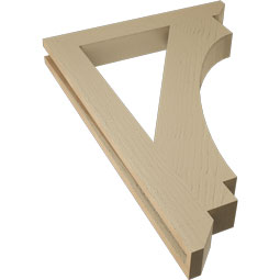 Ekena Millwork - BKTUR035X26X38IMP06RCPR - Timberthane Faux Wood Imperial Style Bracket, Slat Ends, 3 1/2"W x 26"D x 38"H, Primed Tan
