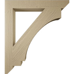 Ekena Millwork - BKTUR035X28X32IMP06RCPR - Timberthane Faux Wood Imperial Style Bracket, Slat Ends, 3 1/2"W x 28"D x 32"H, Primed Tan