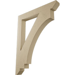 Ekena Millwork - BKTUR035X28X36IMP06RCPR - Timberthane Faux Wood Imperial Style Bracket, Slat Ends, 3 1/2"W x 28"D x 36"H, Primed Tan