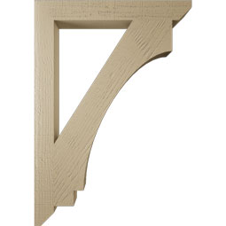 Ekena Millwork - BKTUR035X28X40IMP06RCPR - Timberthane Faux Wood Imperial Style Bracket, Slat Ends, 3 1/2"W x 28"D x 40"H, Primed Tan