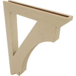 Ekena Millwork - BKTUR035X28X40IMP06RCPR - Timberthane Faux Wood Imperial Style Bracket, Slat Ends, 3 1/2"W x 28"D x 40"H, Primed Tan
