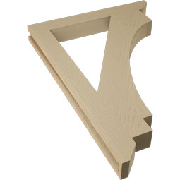Ekena Millwork - BKTUR035X28X40IMP06RCPR - Timberthane Faux Wood Imperial Style Bracket, Slat Ends, 3 1/2"W x 28"D x 40"H, Primed Tan