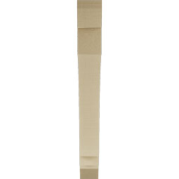 Ekena Millwork - BKTUR035X30X30IMP06RCPR - Timberthane Faux Wood Imperial Style Bracket, Slat Ends, 3 1/2"W x 30"D x 30"H, Primed Tan
