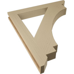 Ekena Millwork - BKTUR035X30X34IMP06RCPR - Timberthane Faux Wood Imperial Style Bracket, Slat Ends, 3 1/2"W x 30"D x 34"H, Primed Tan