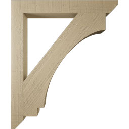 Ekena Millwork - BKTUR035X30X36IMP06RCPR - Timberthane Faux Wood Imperial Style Bracket, Slat Ends, 3 1/2"W x 30"D x 36"H, Primed Tan