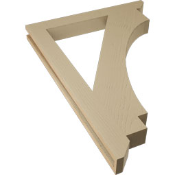 Ekena Millwork - BKTUR035X30X42IMP06RCPR - Timberthane Faux Wood Imperial Style Bracket, Slat Ends, 3 1/2"W x 30"D x 42"H, Primed Tan