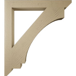 Ekena Millwork - BKTUR035X32X36IMP06RCPR - Timberthane Faux Wood Imperial Style Bracket, Slat Ends, 3 1/2"W x 32"D x 36"H, Primed Tan