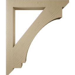 Ekena Millwork - BKTUR035X32X38IMP06RCPR - Timberthane Faux Wood Imperial Style Bracket, Slat Ends, 3 1/2"W x 32"D x 38"H, Primed Tan