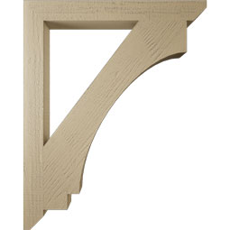 Ekena Millwork - BKTUR035X32X40IMP06RCPR - Timberthane Faux Wood Imperial Style Bracket, Slat Ends, 3 1/2"W x 32"D x 40"H, Primed Tan