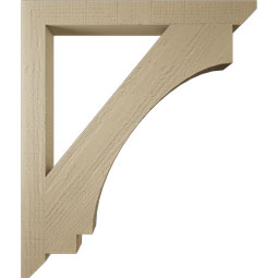 Ekena Millwork - BKTUR035X34X40IMP06RCPR - Timberthane Faux Wood Imperial Style Bracket, Slat Ends, 3 1/2"W x 34"D x 40"H, Primed Tan