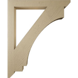 Ekena Millwork - BKTUR035X34X42IMP06RCPR - Timberthane Faux Wood Imperial Style Bracket, Slat Ends, 3 1/2"W x 34"D x 42"H, Primed Tan