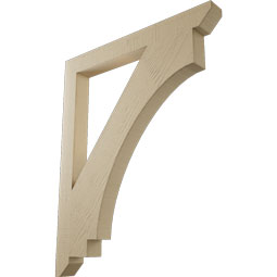 Ekena Millwork - BKTUR035X34X42IMP06RCPR - Timberthane Faux Wood Imperial Style Bracket, Slat Ends, 3 1/2"W x 34"D x 42"H, Primed Tan