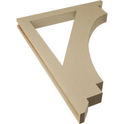 Ekena Millwork - BKTUR035X34X46IMP06RCPR - Timberthane Faux Wood Imperial Style Bracket, Slat Ends, 3 1/2"W x 34"D x 46"H, Primed Tan