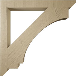 Ekena Millwork - BKTUR035X36X36IMP06RCPR - Timberthane Faux Wood Imperial Style Bracket, Slat Ends, 3 1/2"W x 36"D x 36"H, Primed Tan