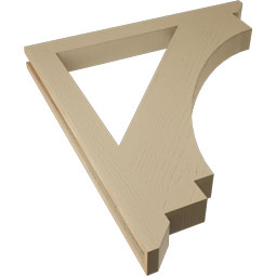 Ekena Millwork - BKTUR035X36X40IMP06RCPR - Timberthane Faux Wood Imperial Style Bracket, Slat Ends, 3 1/2"W x 36"D x 40"H, Primed Tan