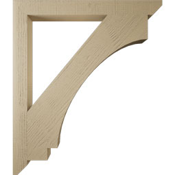 Ekena Millwork - BKTUR035X36X42IMP06RCPR - Timberthane Faux Wood Imperial Style Bracket, Slat Ends, 3 1/2"W x 36"D x 42"H, Primed Tan