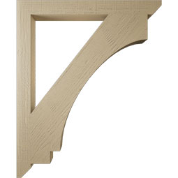 Ekena Millwork - BKTUR035X36X44IMP06RCPR - Timberthane Faux Wood Imperial Style Bracket, Slat Ends, 3 1/2"W x 36"D x 44"H, Primed Tan