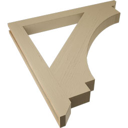Ekena Millwork - BKTUR035X38X38IMP06RCPR - Timberthane Faux Wood Imperial Style Bracket, Slat Ends, 3 1/2"W x 38"D x 38"H, Primed Tan