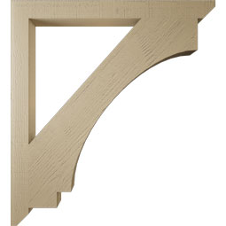 Ekena Millwork - BKTUR035X40X44IMP06RCPR - Timberthane Faux Wood Imperial Style Bracket, Slat Ends, 3 1/2"W x 40"D x 44"H, Primed Tan