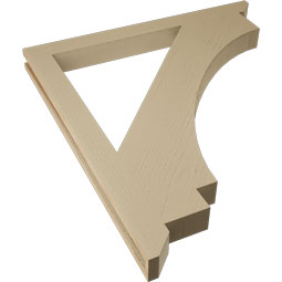 Ekena Millwork - BKTUR035X40X44IMP06RCPR - Timberthane Faux Wood Imperial Style Bracket, Slat Ends, 3 1/2"W x 40"D x 44"H, Primed Tan