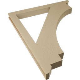 Ekena Millwork - BKTUR035X40X48IMP06RCPR - Timberthane Faux Wood Imperial Style Bracket, Slat Ends, 3 1/2"W x 40"D x 48"H, Primed Tan
